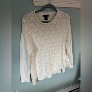 Sara Campbell Ivory Cotton Sweater